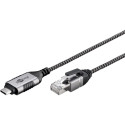 goobay Ethernet adapter cable USB-C 3.2 Gen2 > RJ-45, Slim (black/gray, 1 meter)