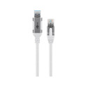 goobay Ethernet cable USB-A 3.2 Gen1 plug > RJ-45 plug, LAN adapter (white, 2 meters, braided textil