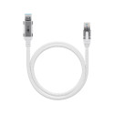 goobay Ethernet cable USB-A 3.2 Gen1 plug > RJ-45 plug, LAN adapter (white, 2 meters, braided textil