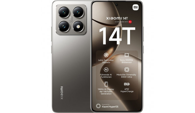 Xiaomi 14T - 6.67 - 256GB, Mobile Phone (Titan Gray, 5G, 12GB LPDDR5X)