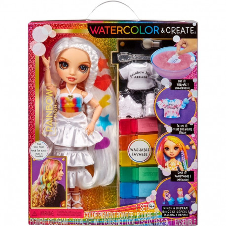 MGA Entertainment Rainbow High Watercolor & Create DIY Fashion Doll - Brown Eyes