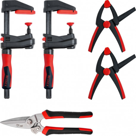 BESSEY clamp set DIY-SET1-A (5-piece, 4 clamps + tin snips)