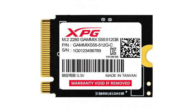 ADATA XPG GAMMIX S55 512 GB, SSD (black, PCIe 4.0 x4, NVMe 1.4, M.2 2230)