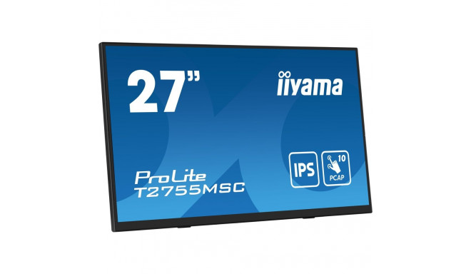 iiyama ProLite T2755MSC-B1, LED monitor - 27 -  black (matt), FullHD, IPS, touchscreen