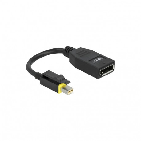 Adapter Mini DisplayPort 1.4 zu DisplayPort (schwarz, 15cm, mit Einrastfunktion)