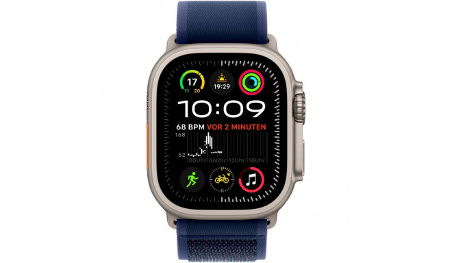 Apple Watch Ultra 2, Smartwatch (grey, 49 mm, Trail Loop blue S/M, titanium case, cellular)