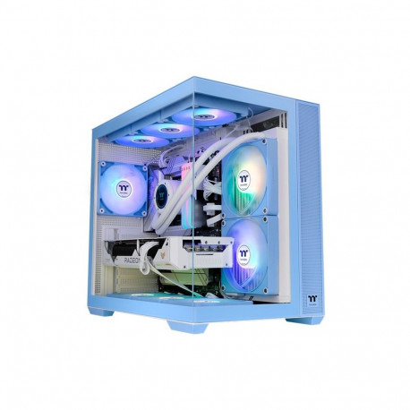 Thermaltake View 380 TG ARGB, Tower Case (Light Blue, Tempered Glass x 2)