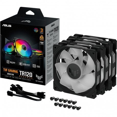 TUF GAMING TR120 ARGB (schwarz/transparent, Reverse Blade, 3er Pack, 120 mm)