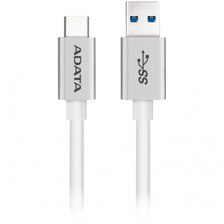 ADATA USB 3.2 Gen 1 cable, USB-A plug > USB-C plug silver (white/silver, 1 meter, aluminum)