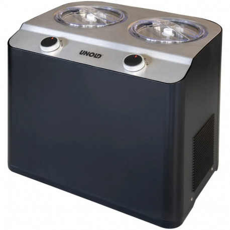Unold ice cream maker Doppio Nero (black, for 2x 1,200ml ice cream, 250 watt compressor)