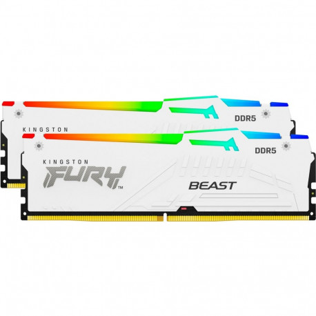 Mälumoodul DIMM KF560C30BWEAK2-32 32GB DDR5-6000 2x16GB FURY Beast RGB INTEL XMP AMD EXPO, valge