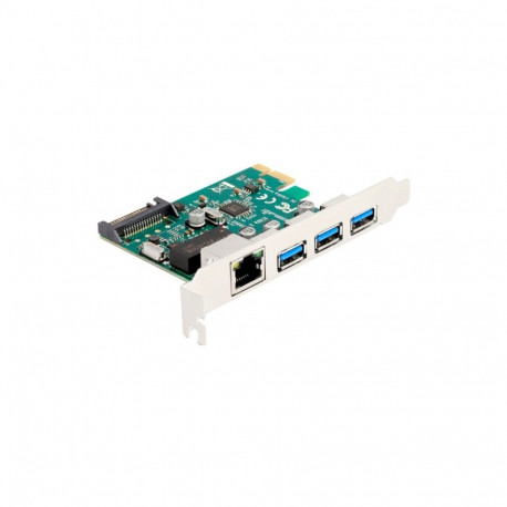 PCI Express x1 Karte zu 3 x USB 5 Gbps Typ-A Buchse + 1 x Gigabit LAN