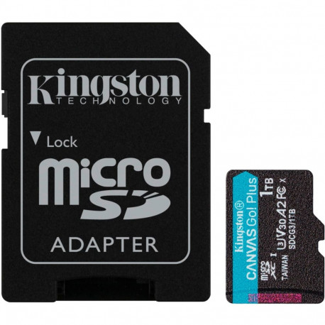 Kingston Canvas Go! Plus 1 TB microSDXC, memory card (black, UHS-I U3, Class 10, V30, A2)