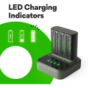 GP Batteries USB battery charger M452, 4 charging slots, incl. docking station D451 (grey, incl. 4x 