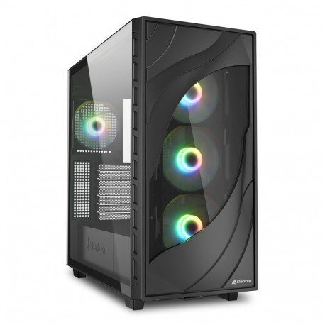 Rebel korpus C80G RGB karastatud klaasiga, must