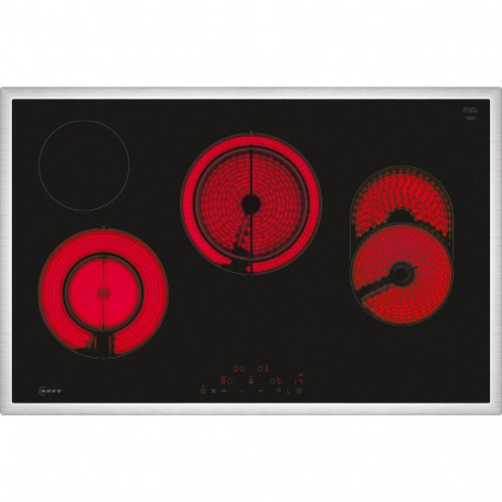 Iseseisev pliidiplaat T18SDH9L0 N 70 80cm, must/roostevaba teras