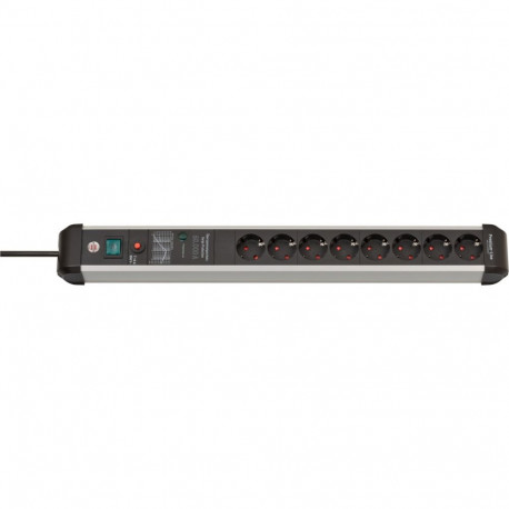 Premium-Protect-Line pikendusjuhe 8-kohaline 3meter 60.000A ülepingekaitse, must/alumiinium