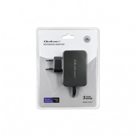 Power Adapter - Qoltec 51035 45W AC-to-DC for IBM/Lenovo Black