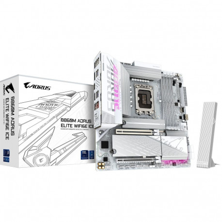 GIGABYTE B860M AORUS ELITE WIFI6E ICE - Socket 1851 - motherboard (white)