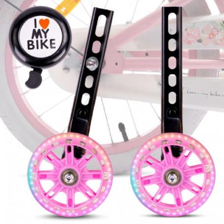 Abirattad universaalsed reguleeritavad LED 12-20tolli 2tk + kell + paigaldusvõti, roosa