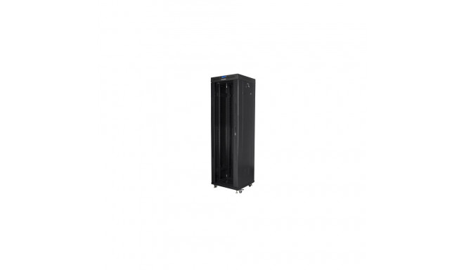 RACK CABINET 19" FREE-STANDING 42U/600X600 (FLAT PACK) WITH GLASS DOOR LCD BLACK LANBERG V2