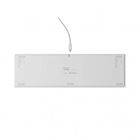 Genesis mehaaniline mänguriklaviatuur Thor 404 juhtmega US Gateron Yellow Pro, valge