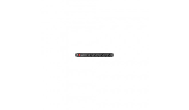 Lanberg PDU 19" 1U 16A 7x Schuko 2m must