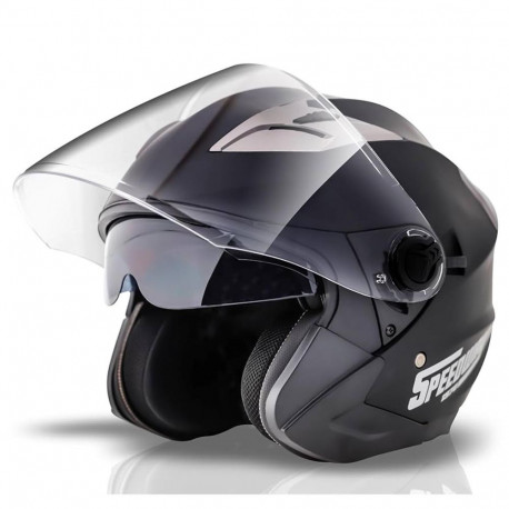 SPEEDWAY GRIT INTEGRAL MATT CASCO DE MOTO NEGRO NEGRO TAMAÑO XL 1UN