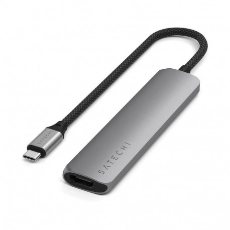 USB jagaja Satechi 6-in-1 USB-C Slim Multiport Adapter, hall