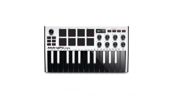 Akai MPK Mini MK3 MIDI klaviatuur 25 klahvi USB must, valge