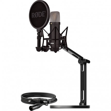 Rode Microphones NT1 Signature +XLR cable+Desktop Studio Arm, microphone (black, bundle)