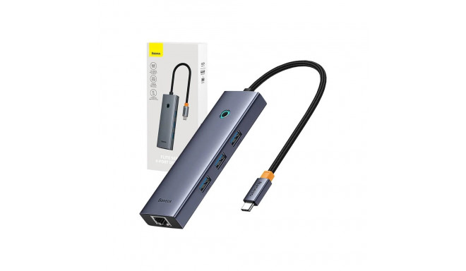 4in1 Hub Baseus  UltraJoy USB-C do 3x USB 3.0 + RJ45 (space grey)