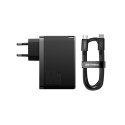 Seinalaadija GaN5 Pro 160W USB + 2xUSB-C QC4+ PD3.1 koos USB-C 1m kaabliga, must