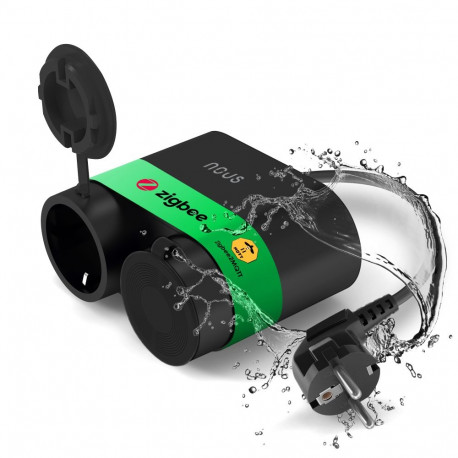 Nutipistikupesa ZigBee, topelt, 230Vac 16A, suletud IP44, energiamõõtmisega, TUYA / Smart Life