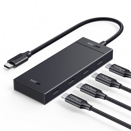 Hub USB-C USB-C 3.2 4-pordiga 30cm, must