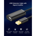 Kaablipikendus USB AM - AF 20m must US121 UGREEN