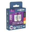 Rechargeable batteries C 1.5V 2500mAh (Li-Ion 4.07Wh), with USB-C peak output power DC 1.5V 2.5A (2p