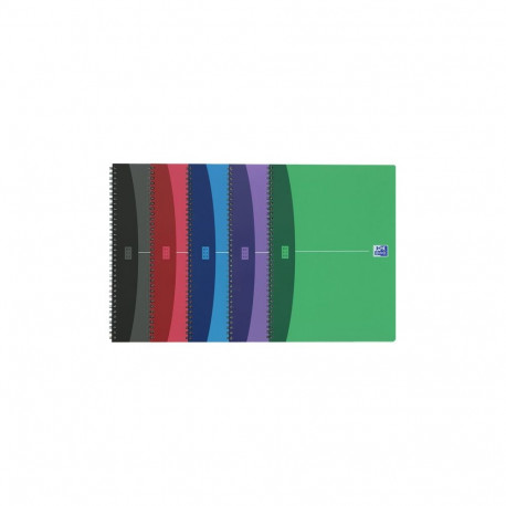 Kaustik A4 ruut5x5 50lehte spiraalköide plastkaas Oxford Urban assortii