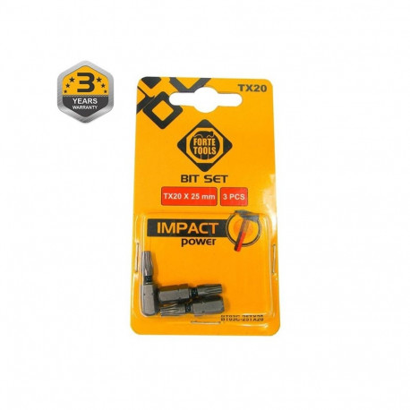 IMPACT SCREWDRIVER BIT TX20X25MM 3PCS
