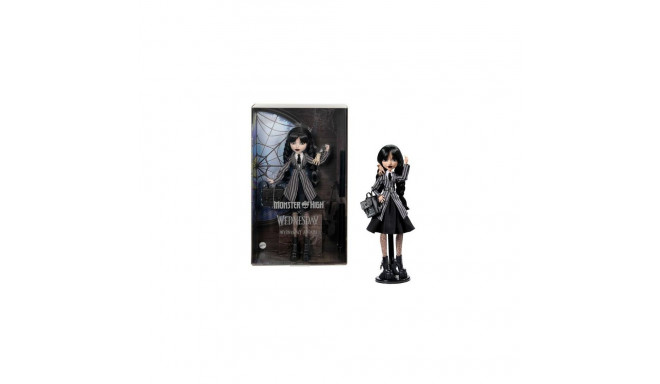 Monster High Wednesday Collectible Doll, Wednesday Addams in Nevermore Academy Uniform with Thing