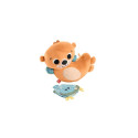 Fisher-Price 2-in-1 Rockin’ Tummy Time Otter Plush Toy with Soft Book for Newborn Sensory Play