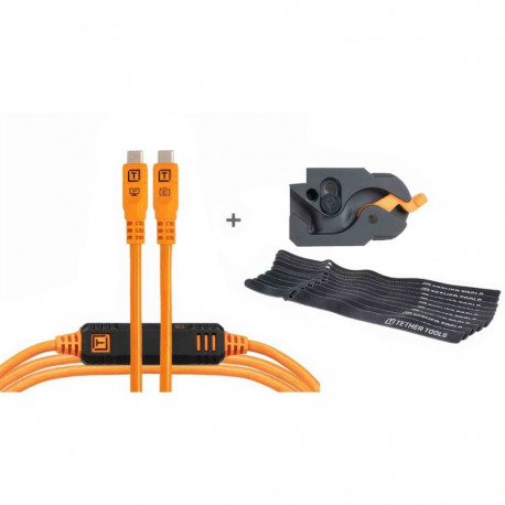 Tether Tools LeverLock&Cable Kit Optima 10G straight orange 4.6m