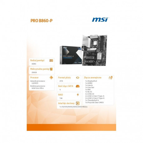 PRO emaplaat B860-P s1851 4DDR5 ATX