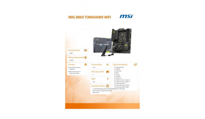 Motherboard MAG B860 TOMAHAWK WIFI s1851 4DDR5 ATX