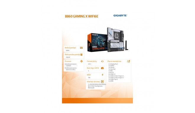 Motherboard B860 GAMING X WIFI6E