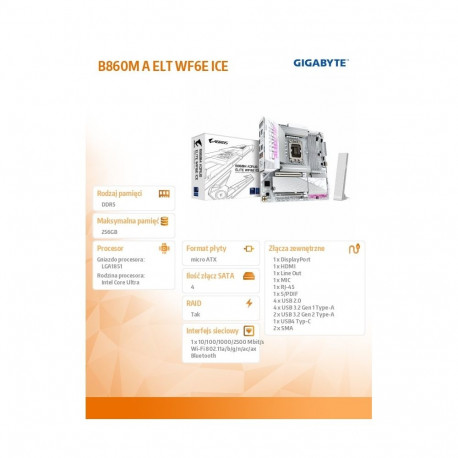 Motherboard B860M A ELT WF6E ICE