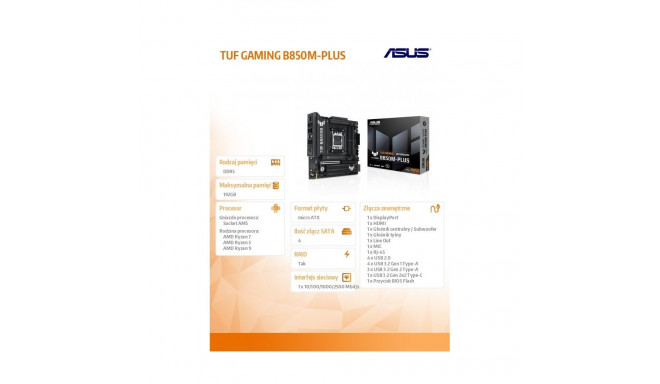 TUF GAMING B850M-PLUS emaplaat
