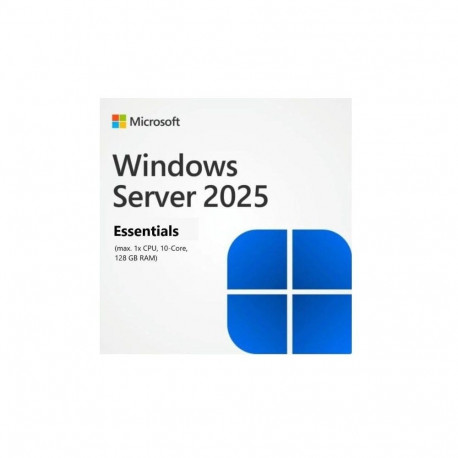 HPE Microsoft Windows Server 2025 10-core Essentials edasimüüja valikukomplekt en/cs/pl/ru/sv tarkva