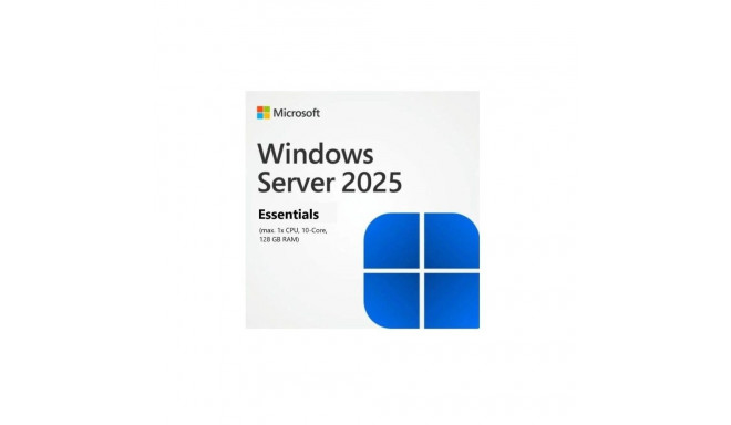 HPE Microsoft Windows Server 2025 10-core Essentials edasimüüja valikukomplekt en/cs/pl/ru/sv tarkva