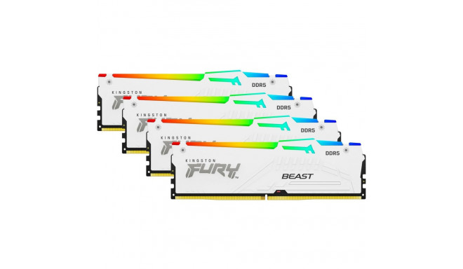 Kingston DDR5 - 128GB - 5600 - CL - 40 (4x 32 GB) Quad-Kit (white, KF556C40BWAK4-128, FURY Beast RGB